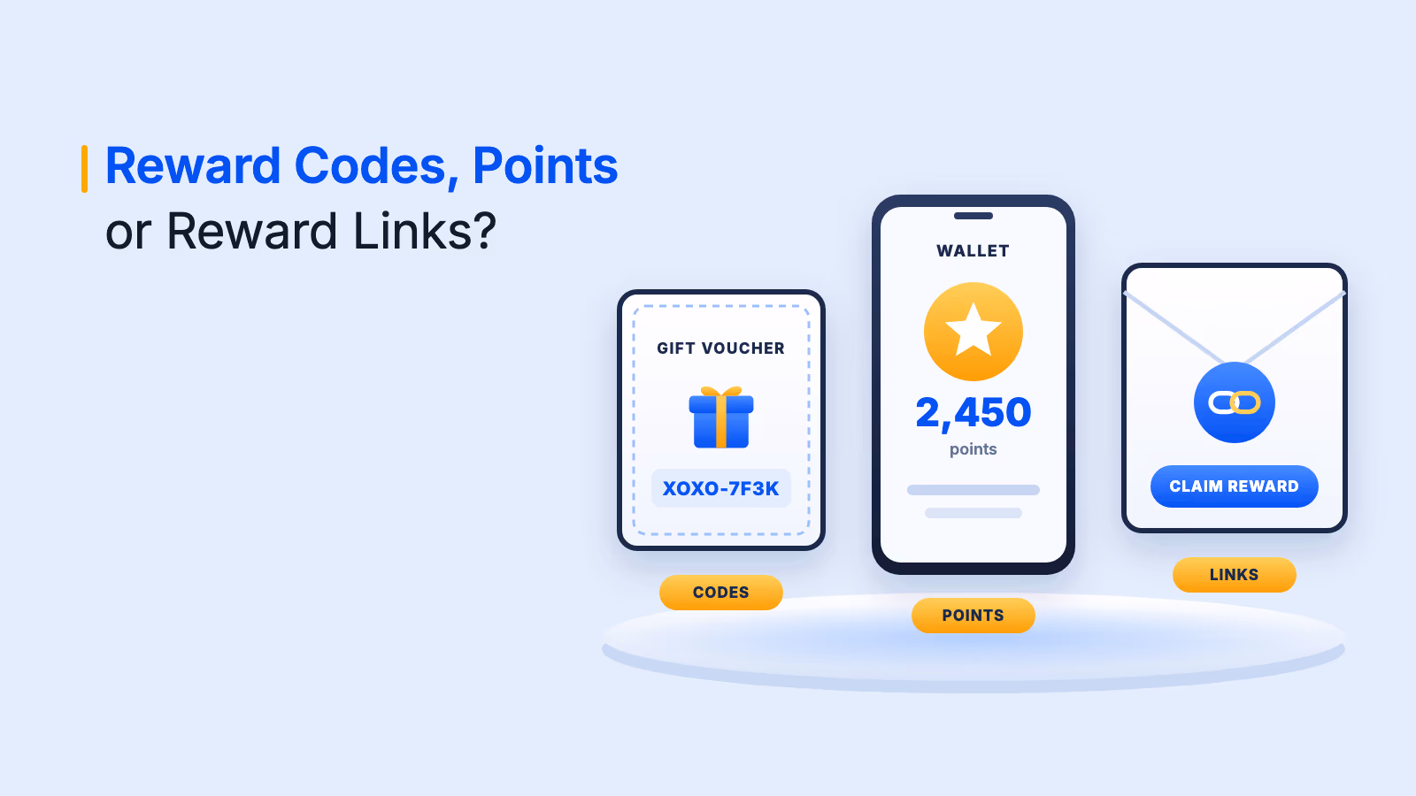 Reward codes vs reward points vs reward links