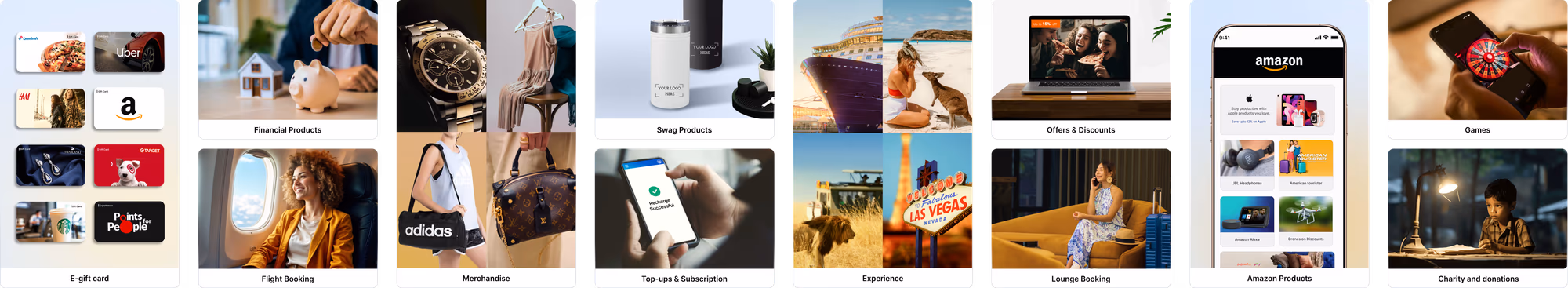 Loyalife reward catalog - gift cards, merchandise, travel, experiences, charity, subscriptions, and more
