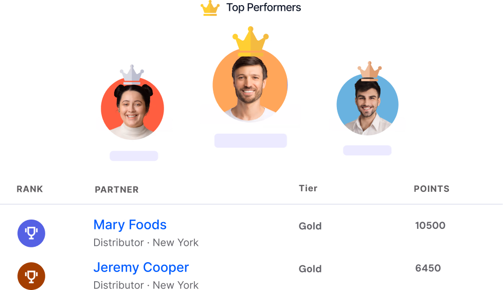Partner performance leaderboard and top performers