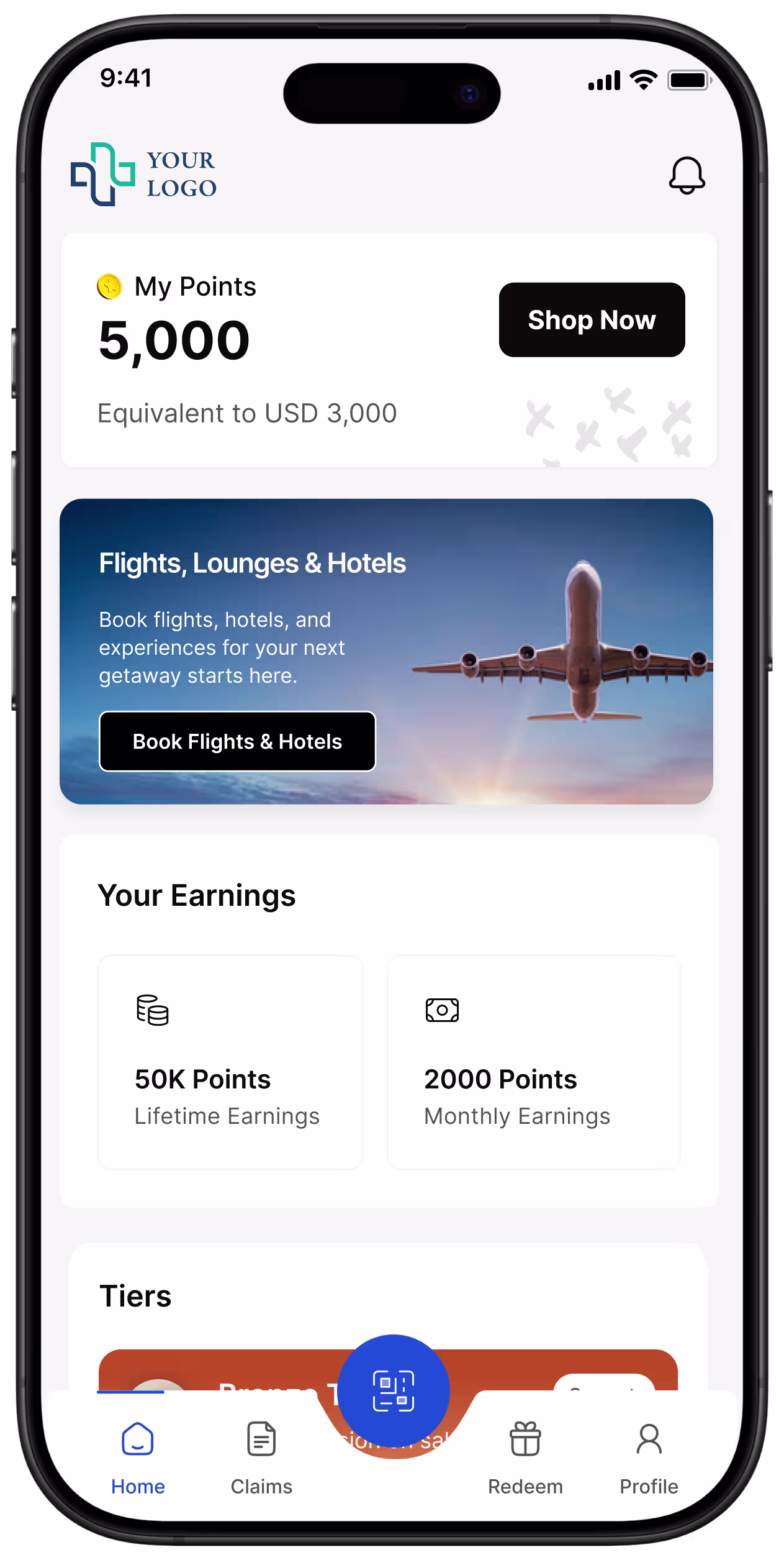White-labeled mobile app preview