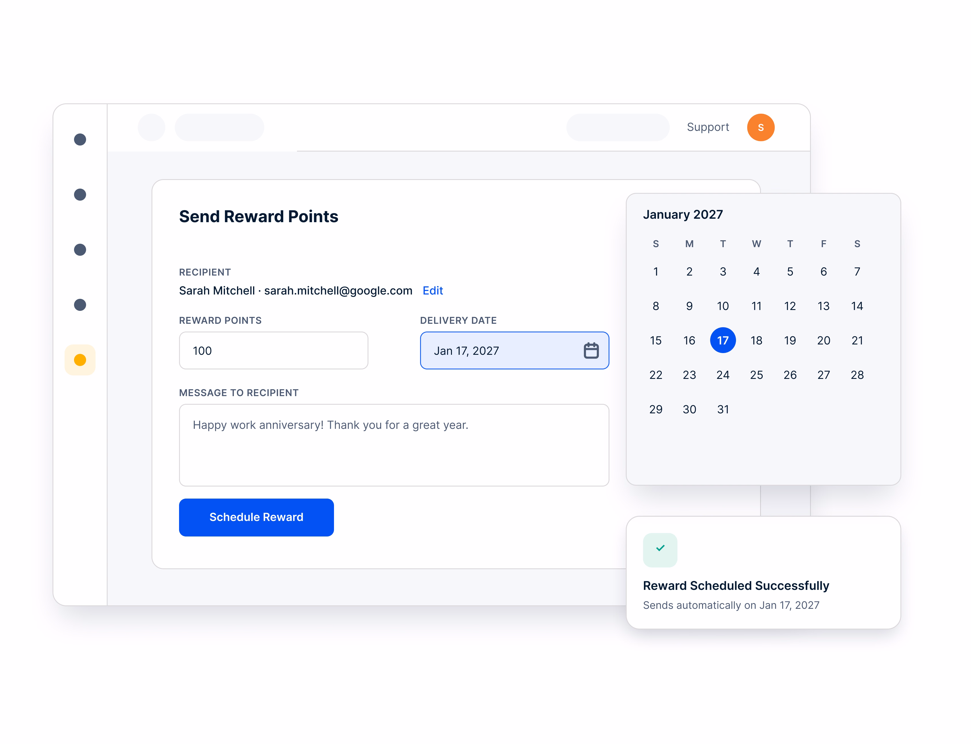 Reward scheduler in Plum