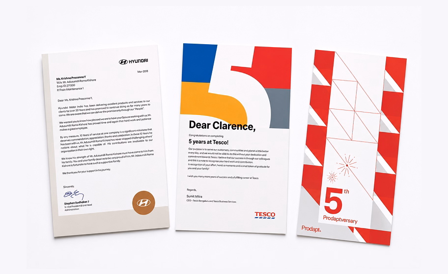 Personalized recognition letter
