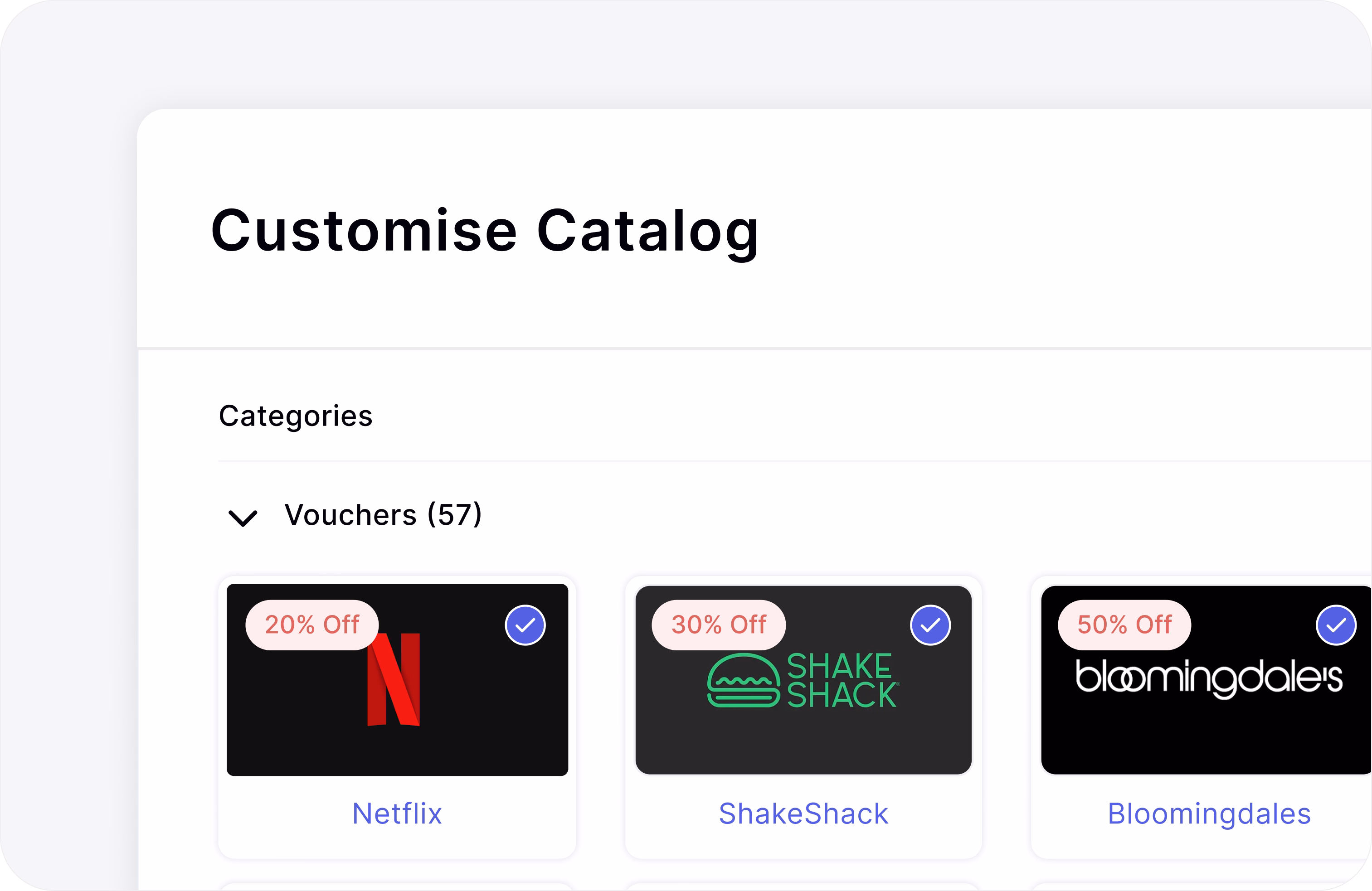 Discounted gift cards catalog