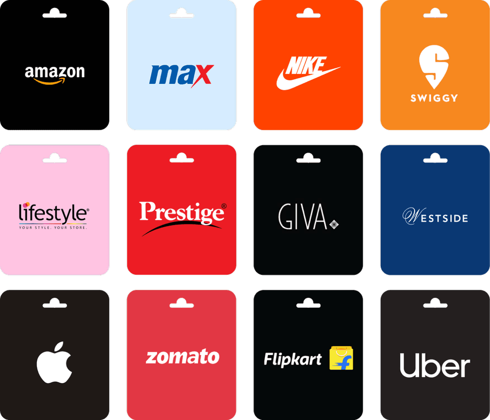 Xoxoday brand gift voucher selection grid