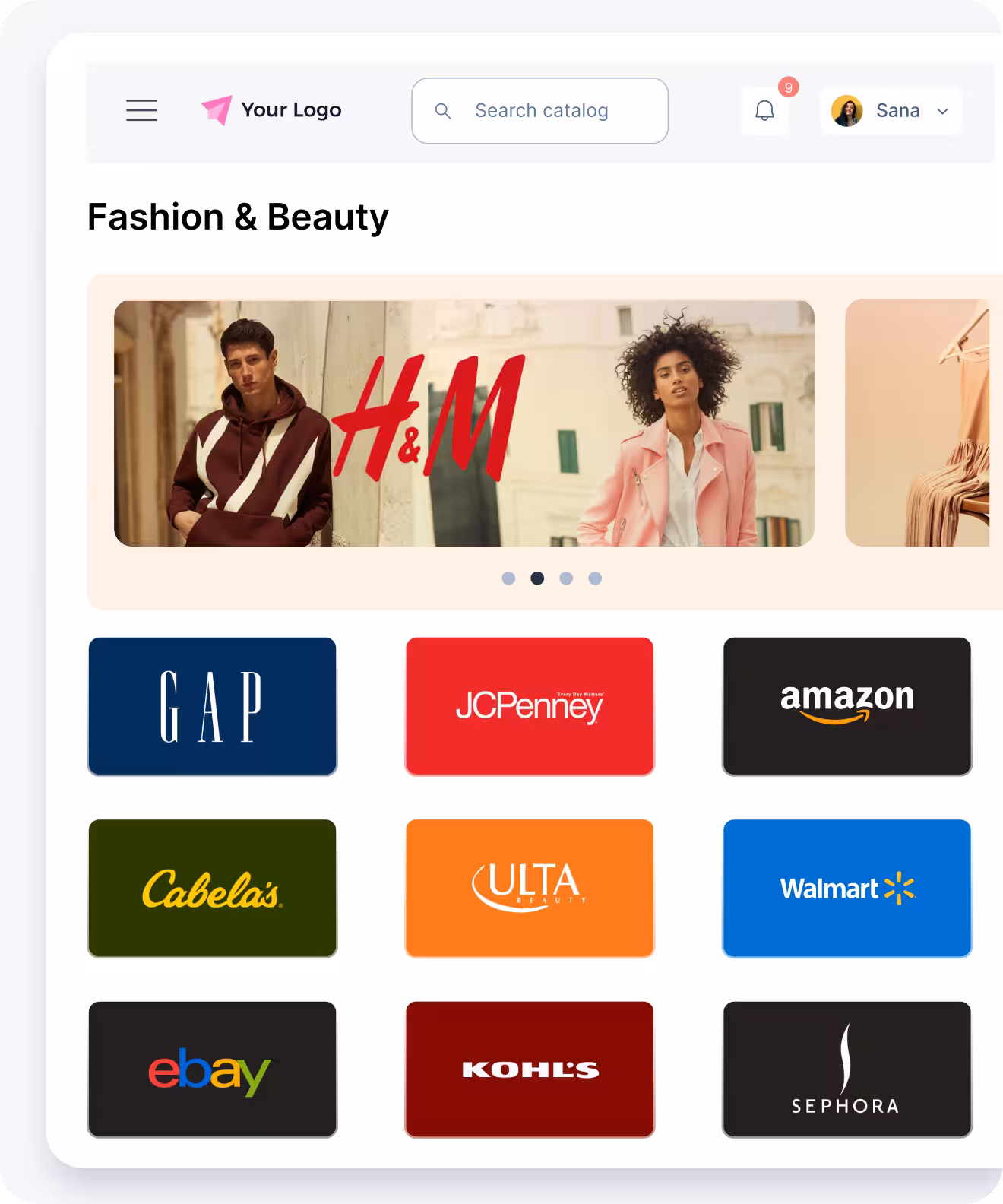 Fashion & Beauty gift cards catalog