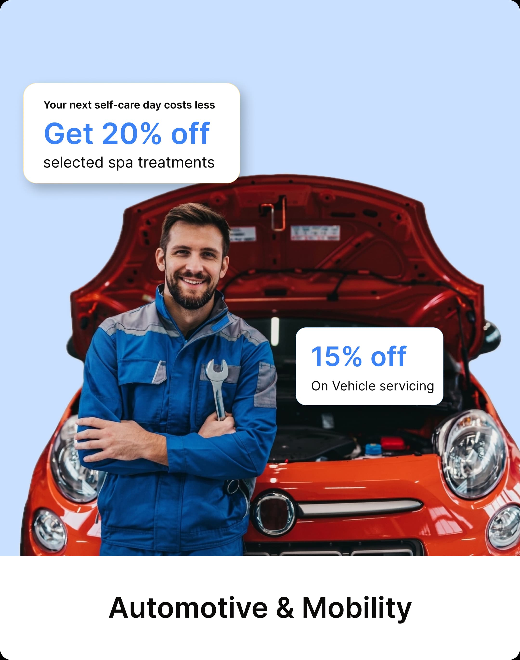 Automotive and mobility offers from ride-hail and auto-care brands