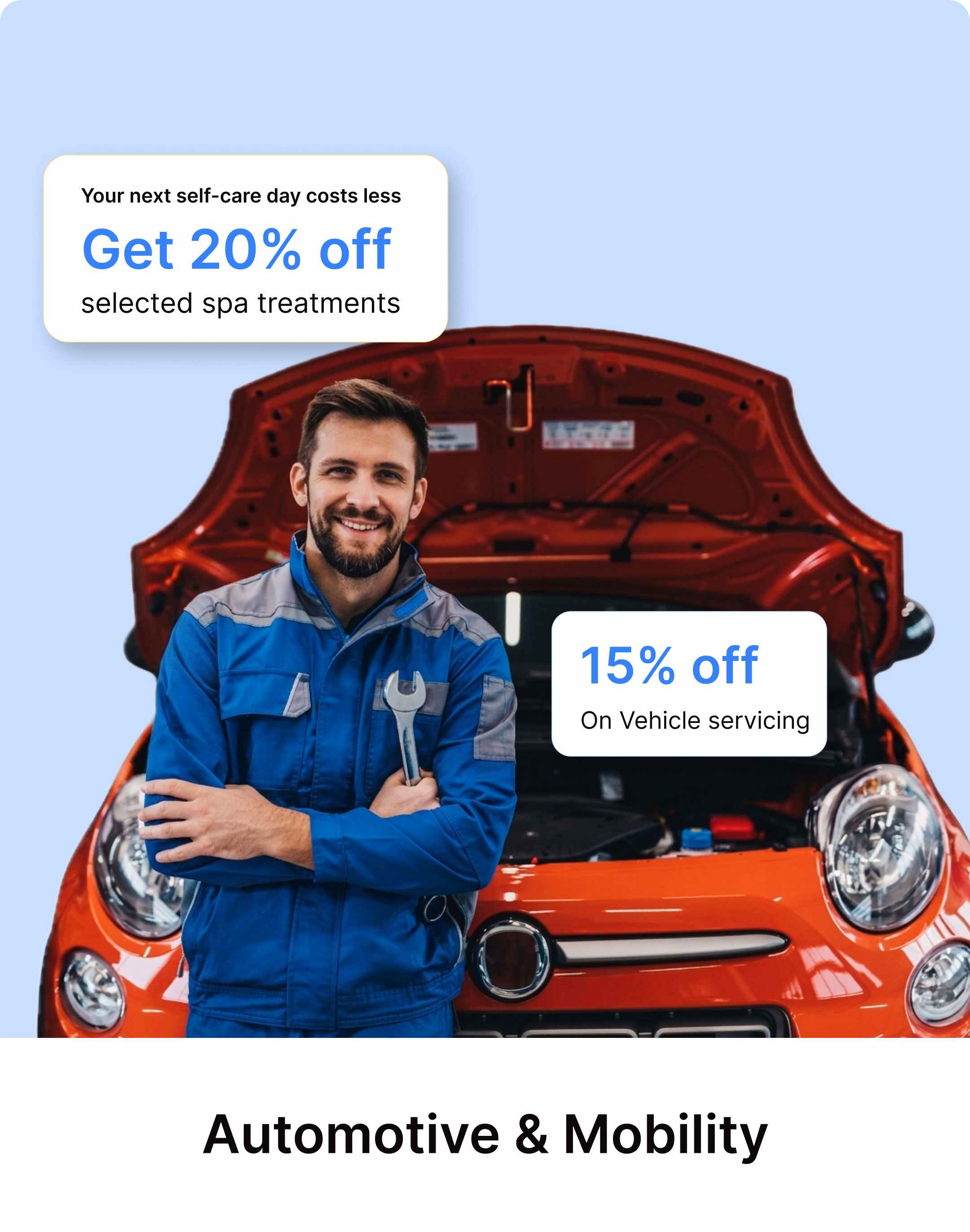 Automotive and mobility offers from ride-hail and auto-care brands