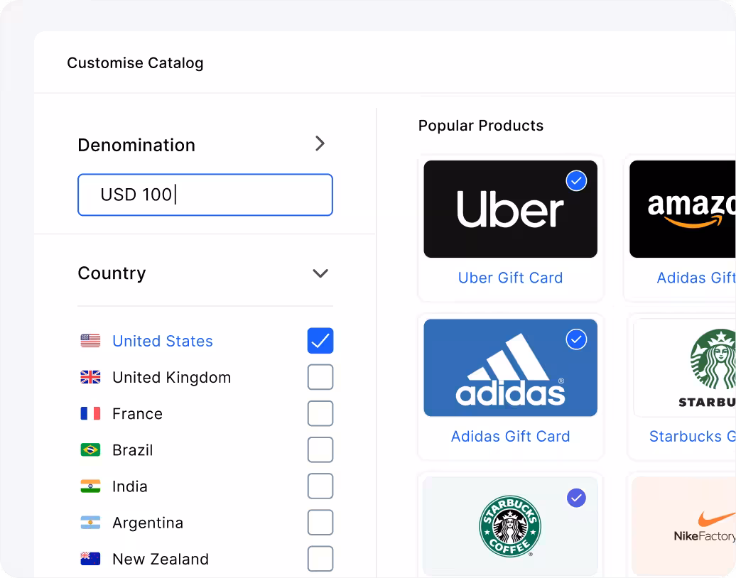 Catalog - tailor brands and denominations