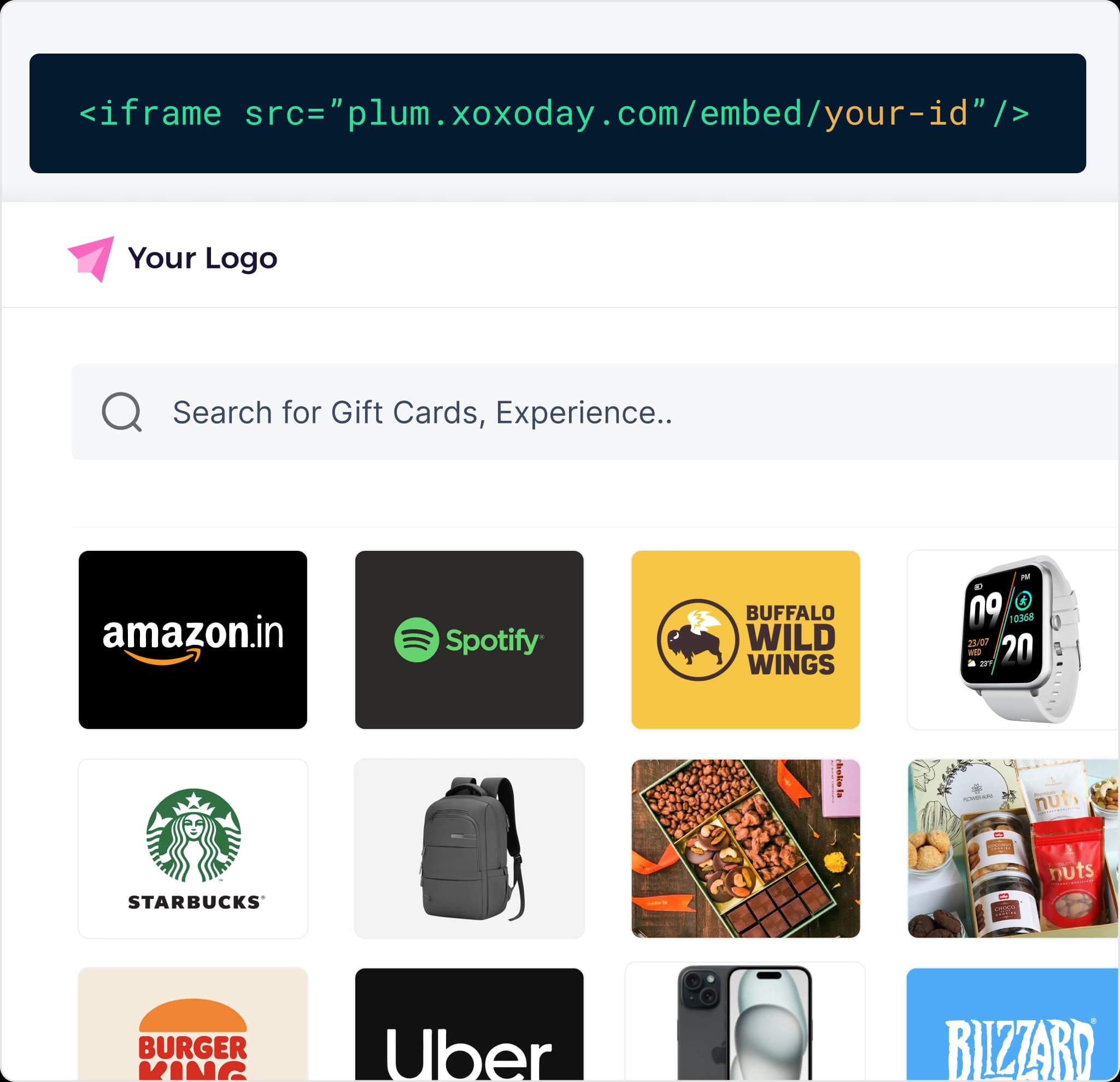 Embed the catalog inside any page