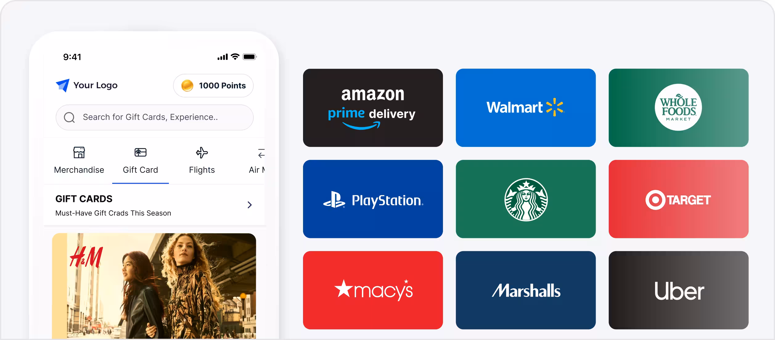 Gift Cards reward category preview