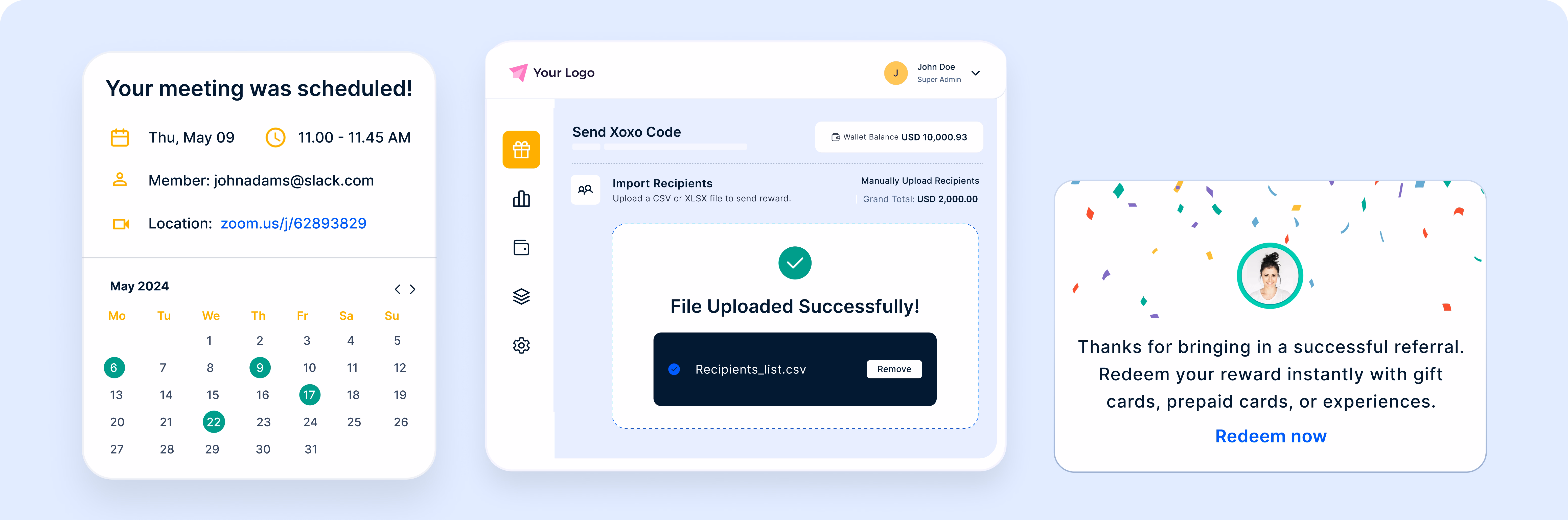 Referrals and retention rewards