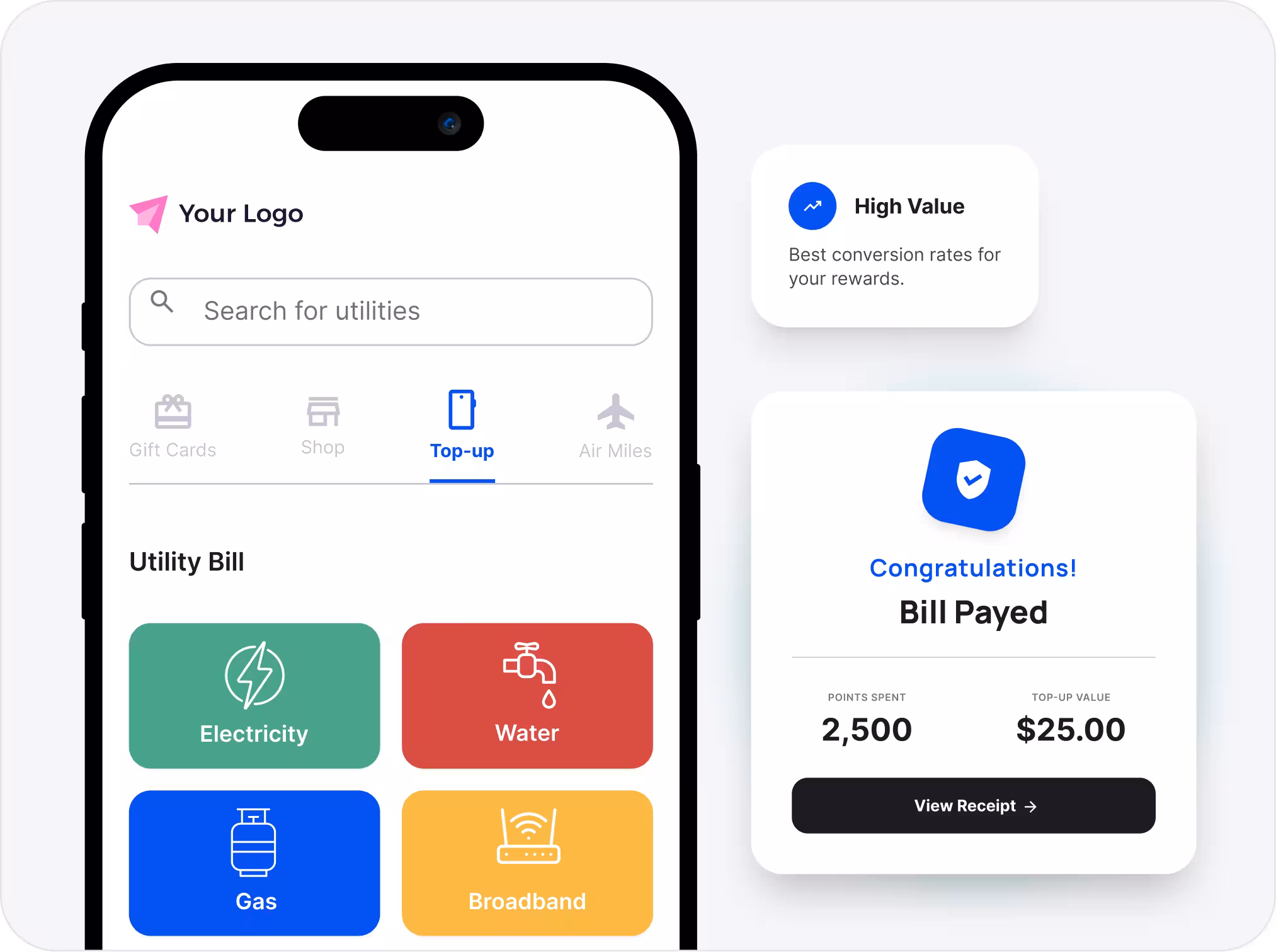 Pay electricity, gas, internet & more