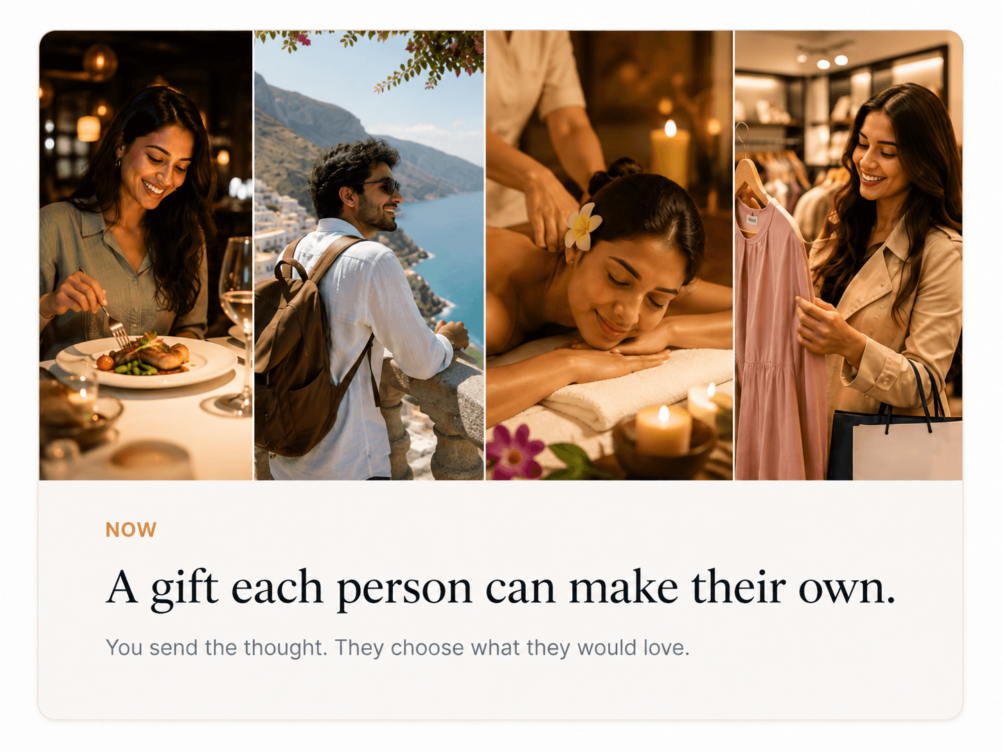 People enjoying dining, travel, wellness and shopping experiences
