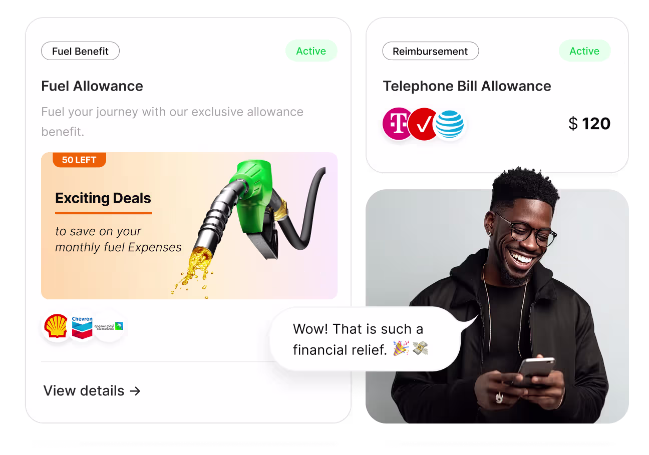 Empuls multi-benefit card and wallet UI