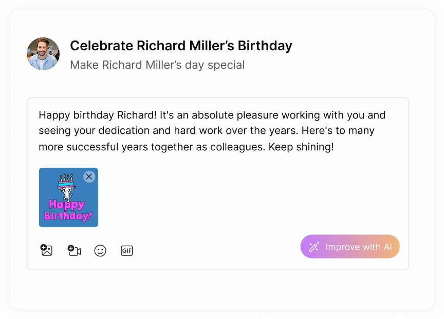 Celebration authoring with AI wishes