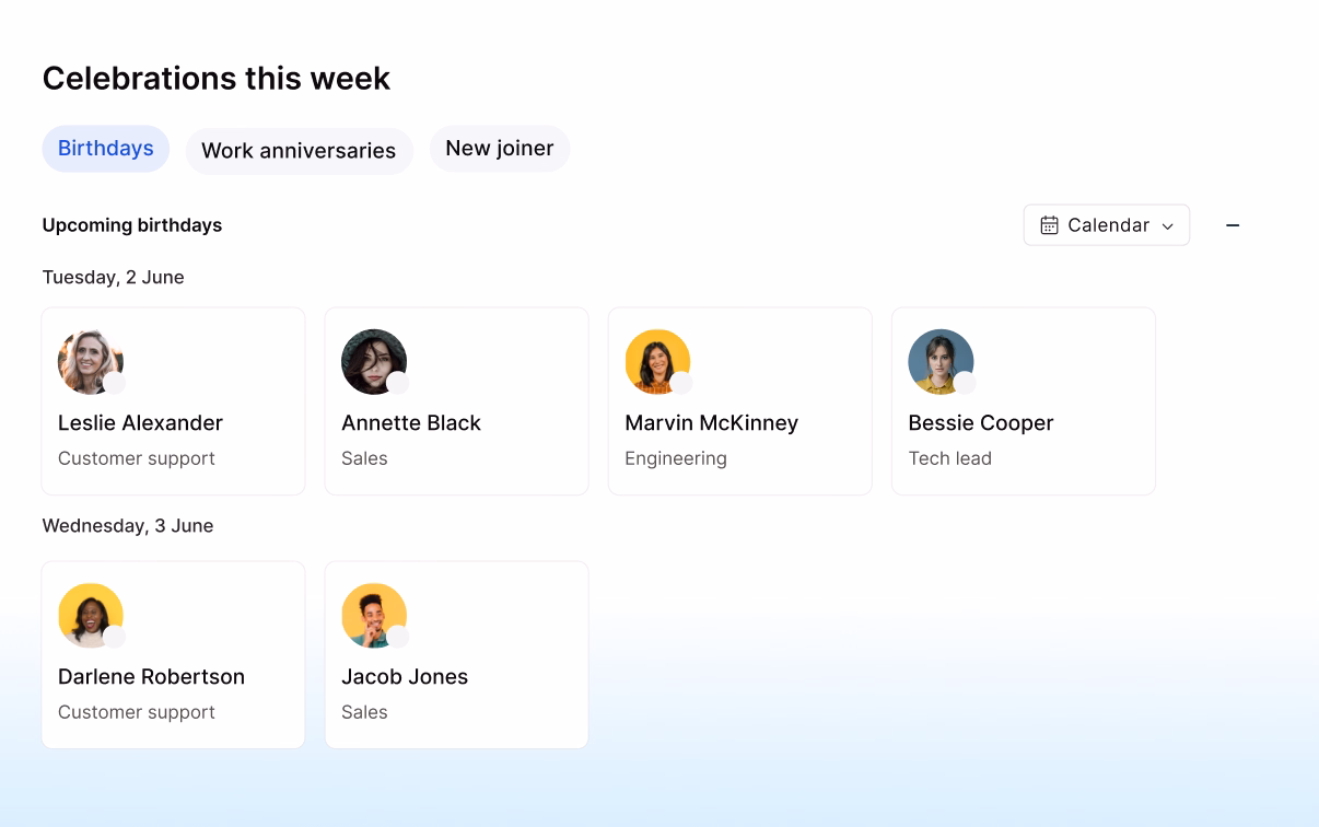 Celebration detection dashboard