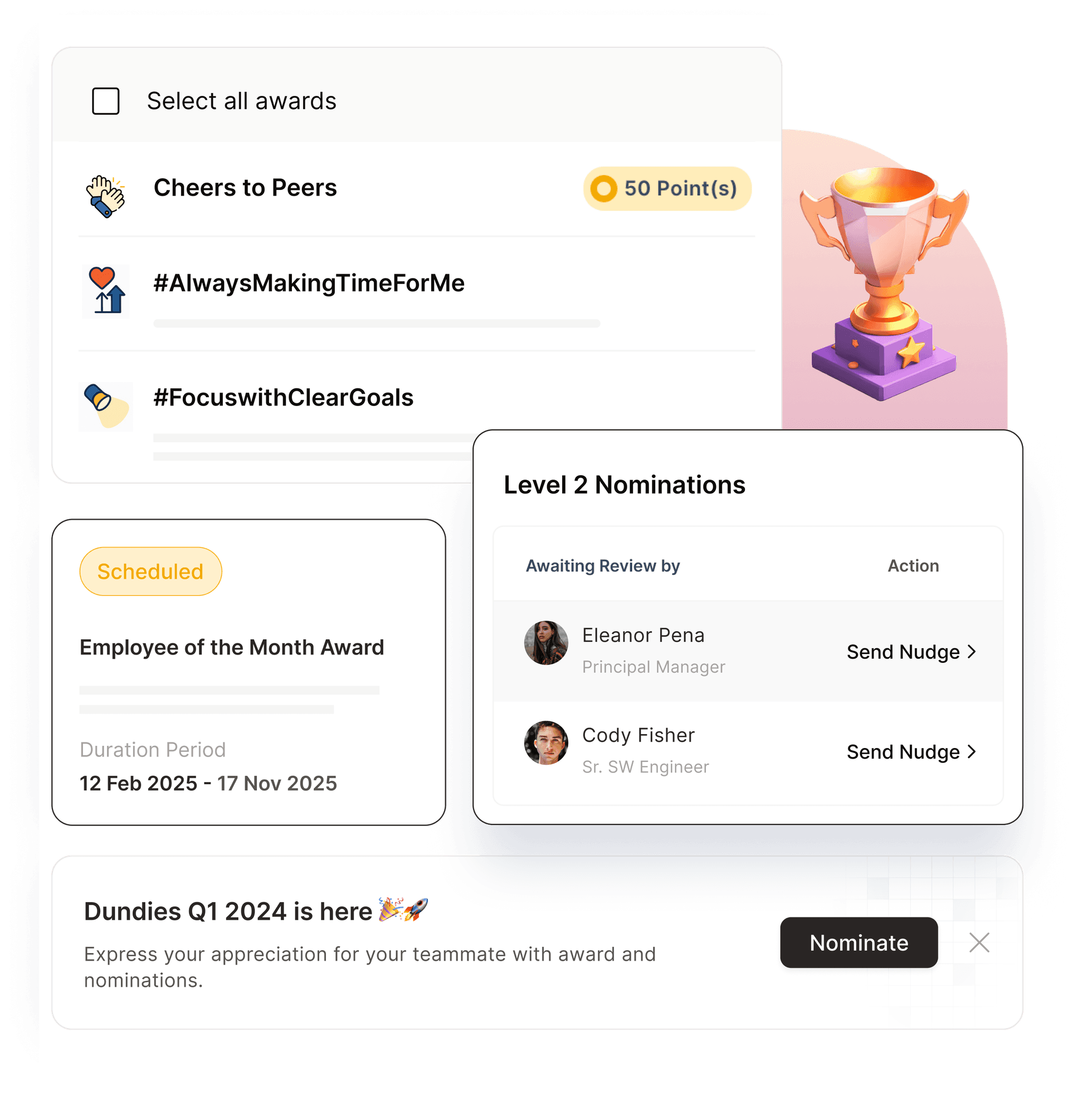 Empuls recognition awards, nominations, and Employee of the Month showcase