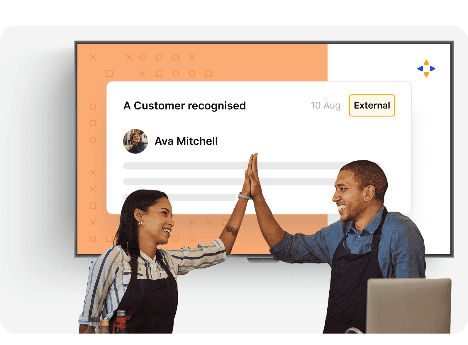 Digital display showing recognition
