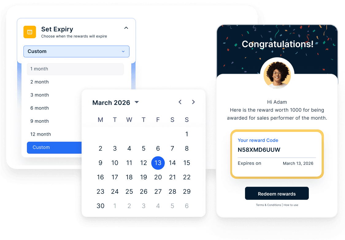 Set custom validity window per reward code