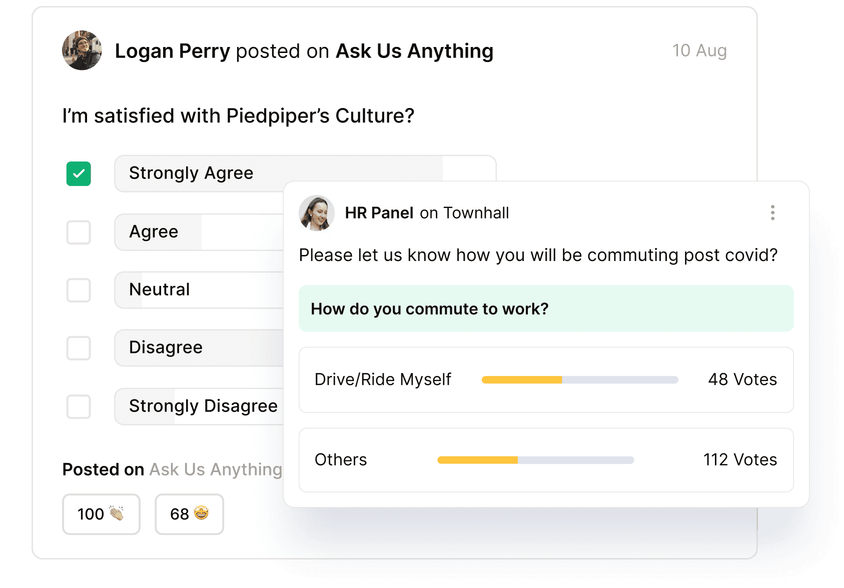 Live poll with multiple choice options