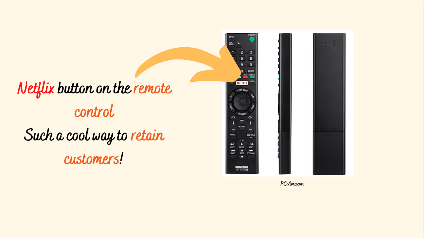 Netflix button on a TV remote