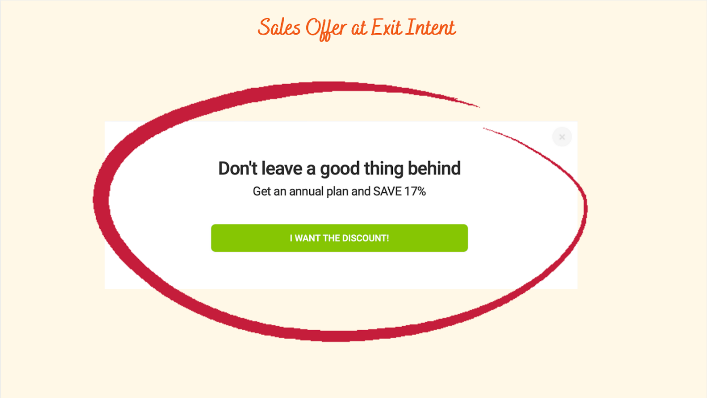 Exit-intent sales offer
