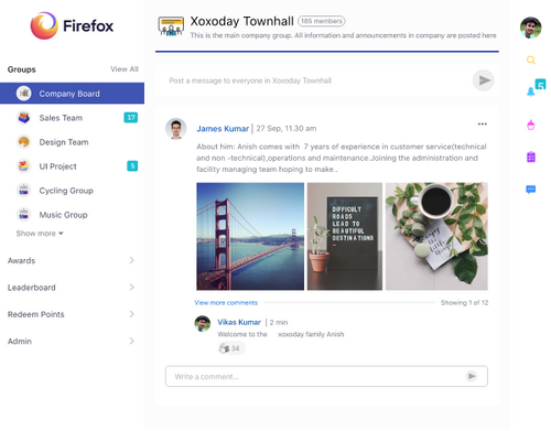 Employees personalizing their engagement experience