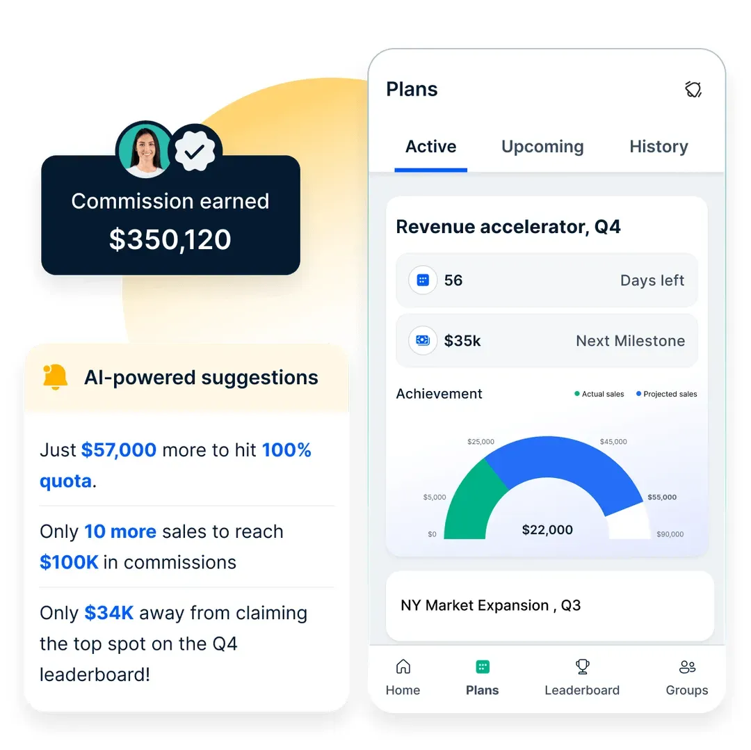 Real-time visibility into sales commission calculations