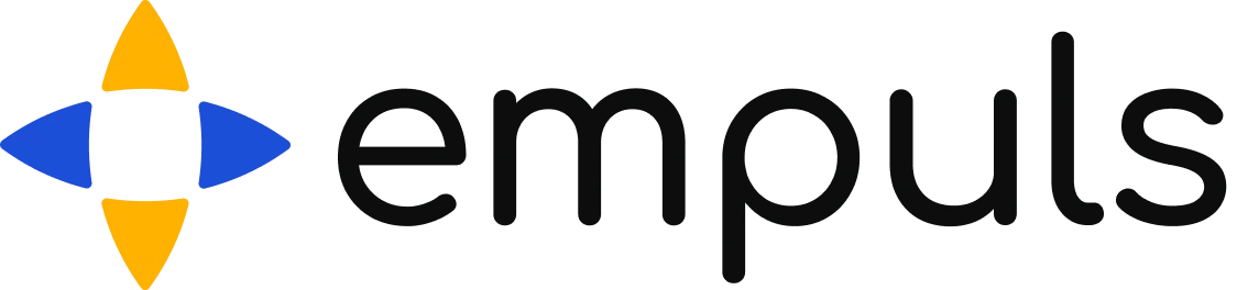 Empuls logo with four petal shapes around a central space, next to the Empuls wordmark