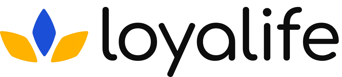 Loyalife logo with three leaf shapes, next to the Loyalife wordmark