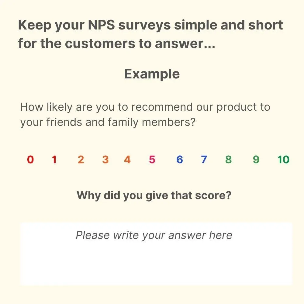 Example of an NPS survey question
